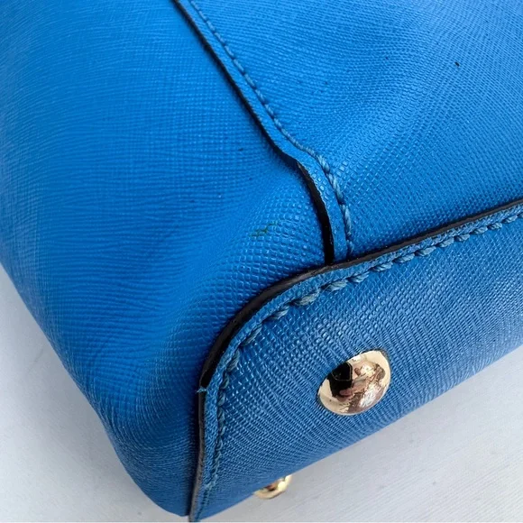 Michael Kors Large Electric Blue Saffiano Leather Top Zip Tote Shoulder Bag - Picture 16 of 16